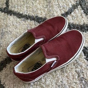 Maroon slip on vans size women’s 6.5